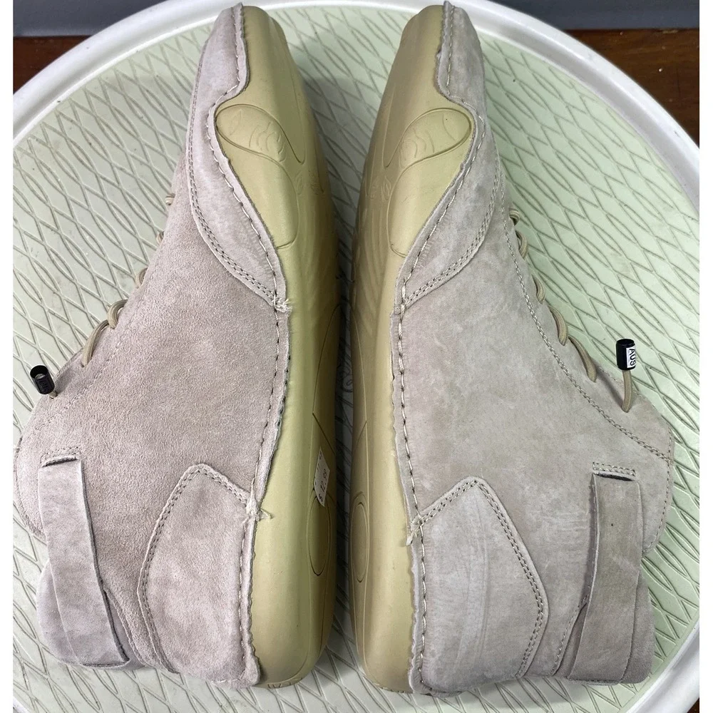 DBECK Men  Casual High Top Shoes Suede Hiking Lace-Up Boots‎ Beige US12/EU46 NEW
